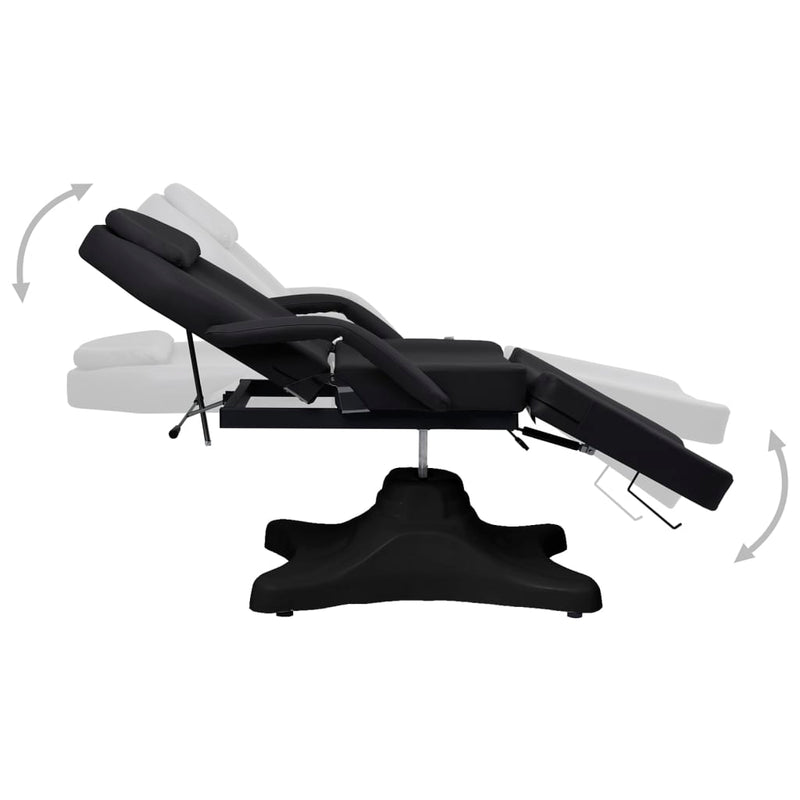 vidaXL Massage Table Black 180x62x(86.5-118) cm