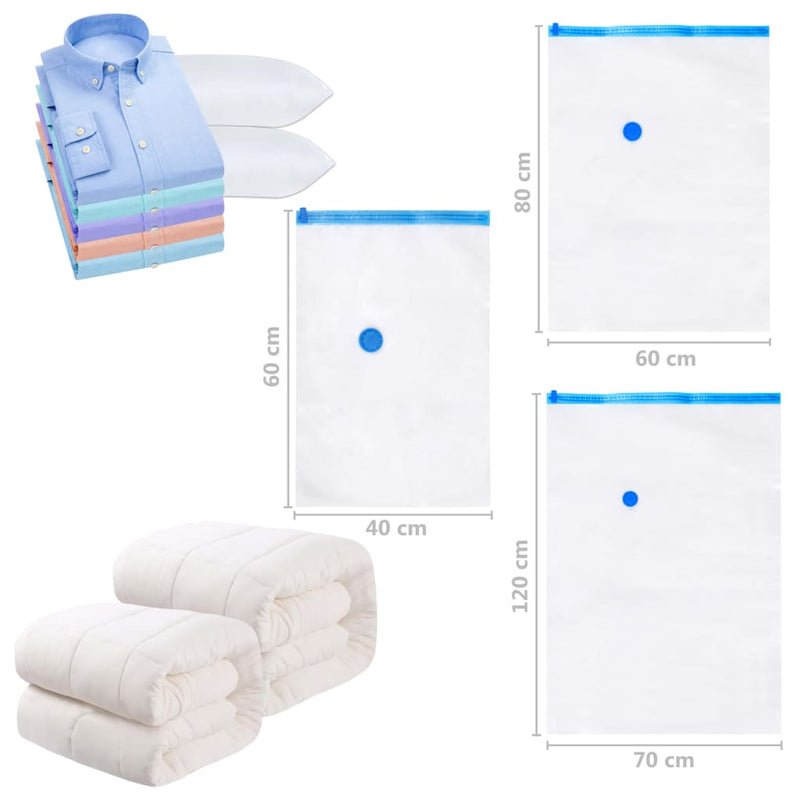 vidaXL Vacuum Travel Storage Bags Clothing Bags 120x70 cm 10 pcs