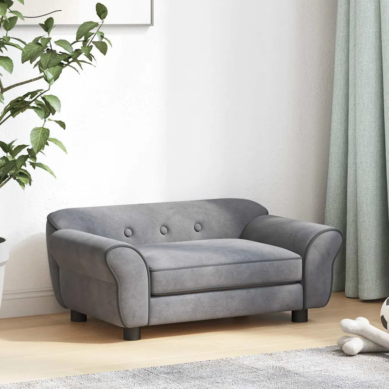 Dog Sofa Grey 72x45x30 cm Plush