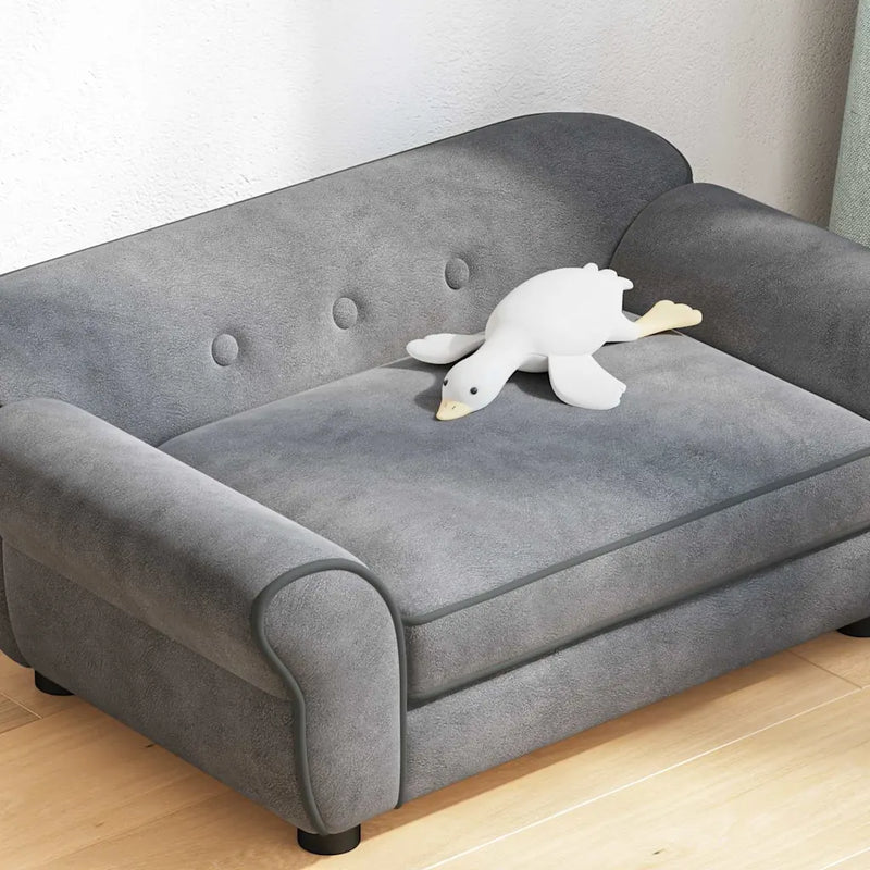 Dog Sofa Grey 72x45x30 cm Plush