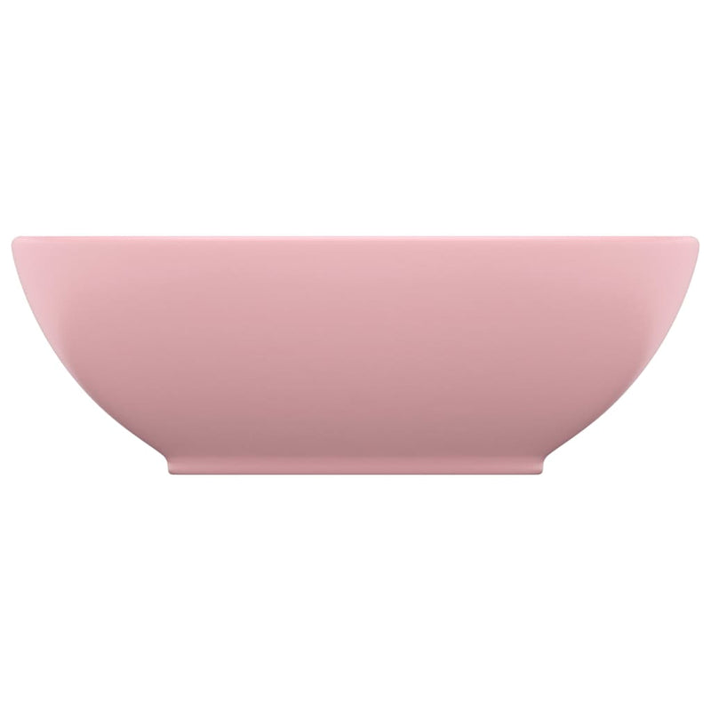 vidaXL Luxury Basin Oval-shaped Matt Pink 40x33 cm Ceramic