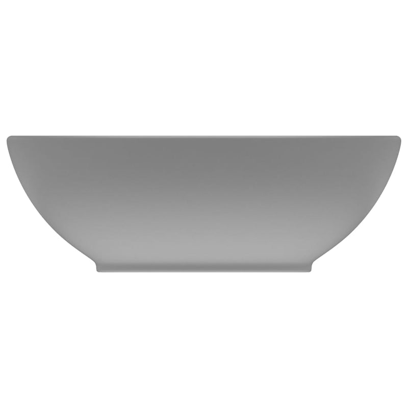 vidaXL Luxury Basin Oval-shaped Matt Light Grey 40x33 cm Ceramic