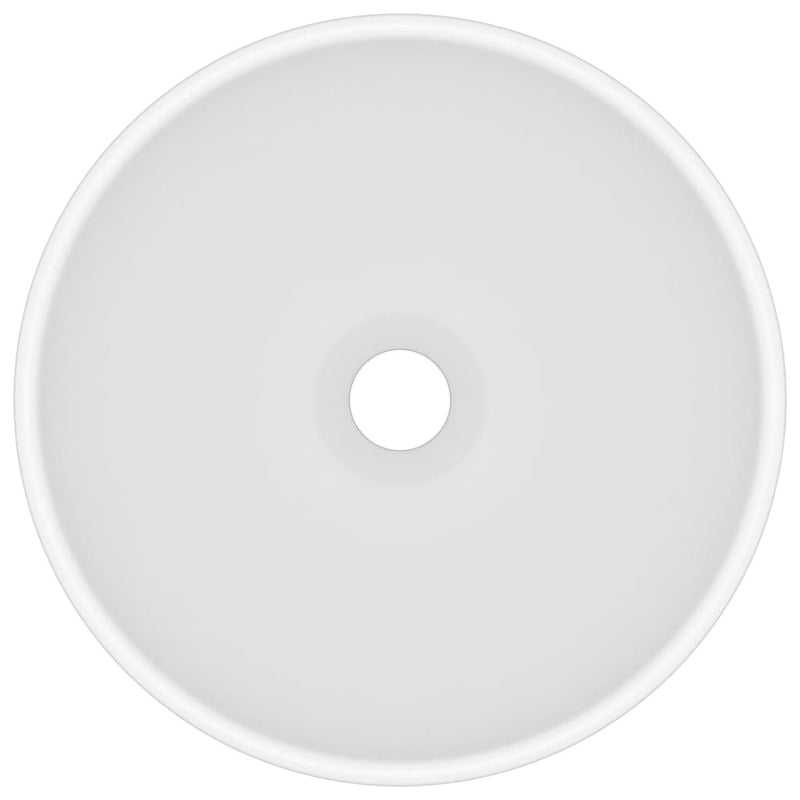 vidaXL Luxury Bathroom Basin Round Matt White 32.5x14 cm Ceramic