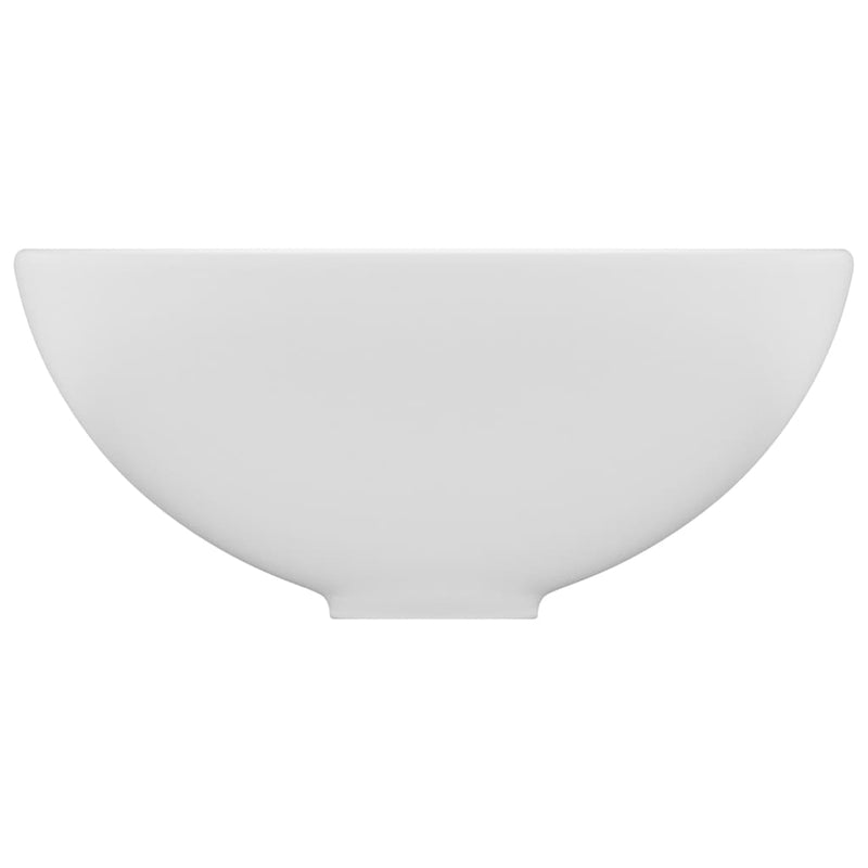 vidaXL Luxury Bathroom Basin Round Matt White 32.5x14 cm Ceramic
