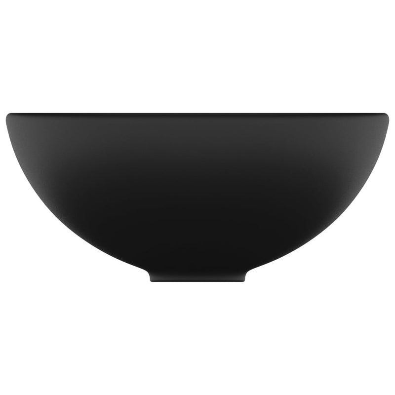 Luxury Bathroom Basin Round Matt Black 32.5x14 cm Ceramic