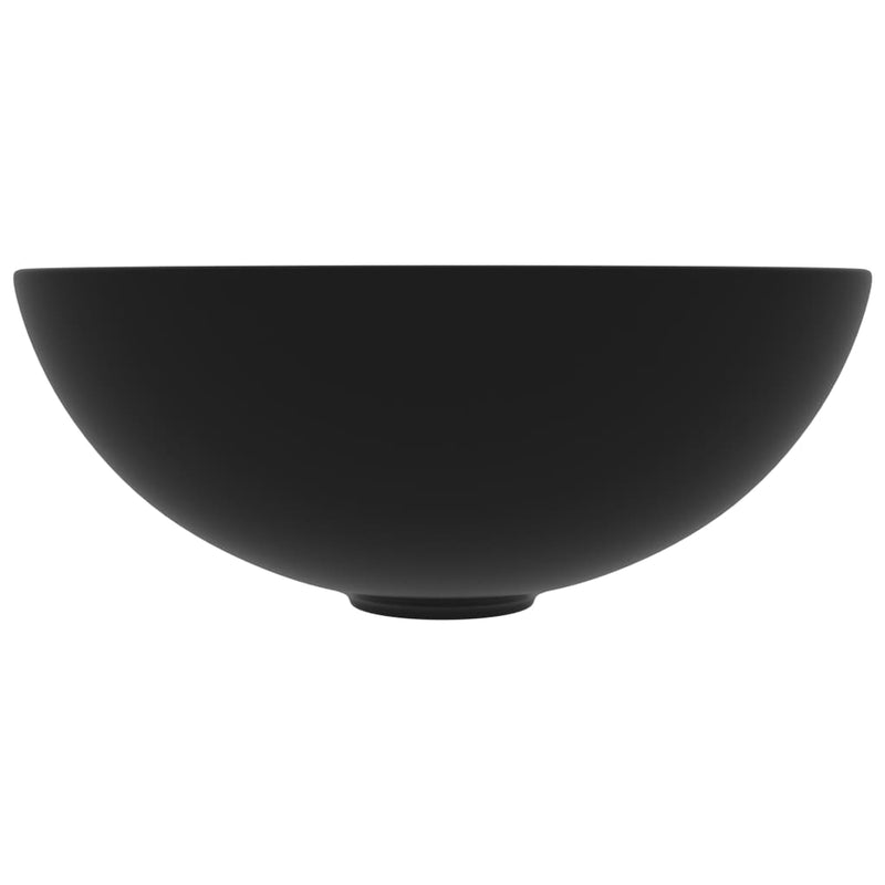 vidaXL Bathroom Sink Ceramic Matt Black Round