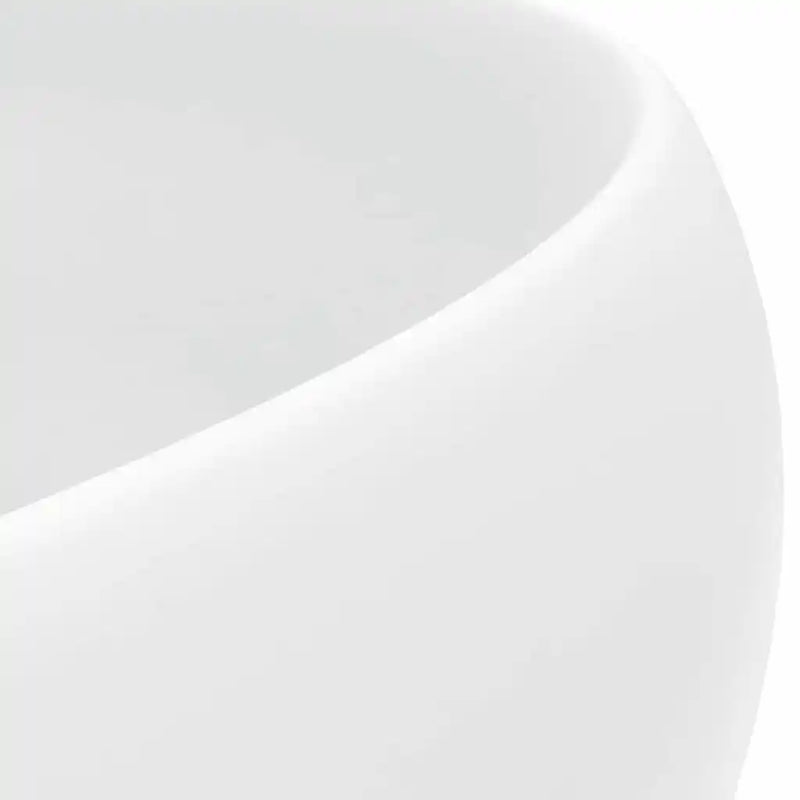 Luxury Wash Basin Round Matt White 40x15 cm Ceramic