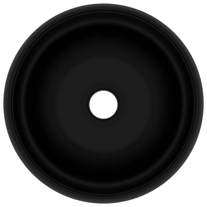 vidaXL Luxury Wash Basin Round Matt Black 40x15 cm Ceramic