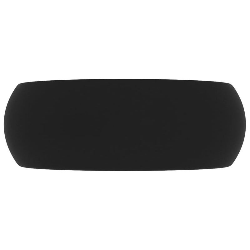 vidaXL Luxury Wash Basin Round Matt Black 40x15 cm Ceramic