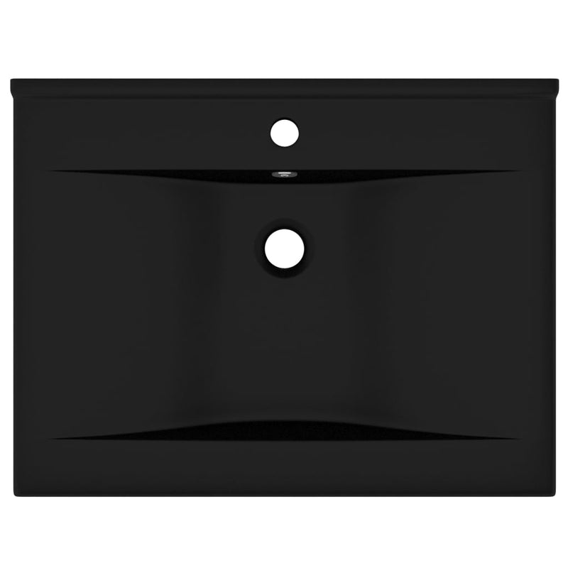 vidaXL Luxury Basin with Faucet Hole Matt Black 60x46 cm Ceramic