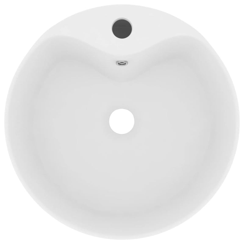 vidaXL Luxury Wash Basin with Overflow Matt White 36x13 cm Ceramic