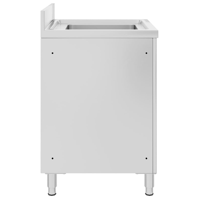 vidaXL Commercial Kitchen Sink Cabinet 60x60x96 cm Stainless Steel
