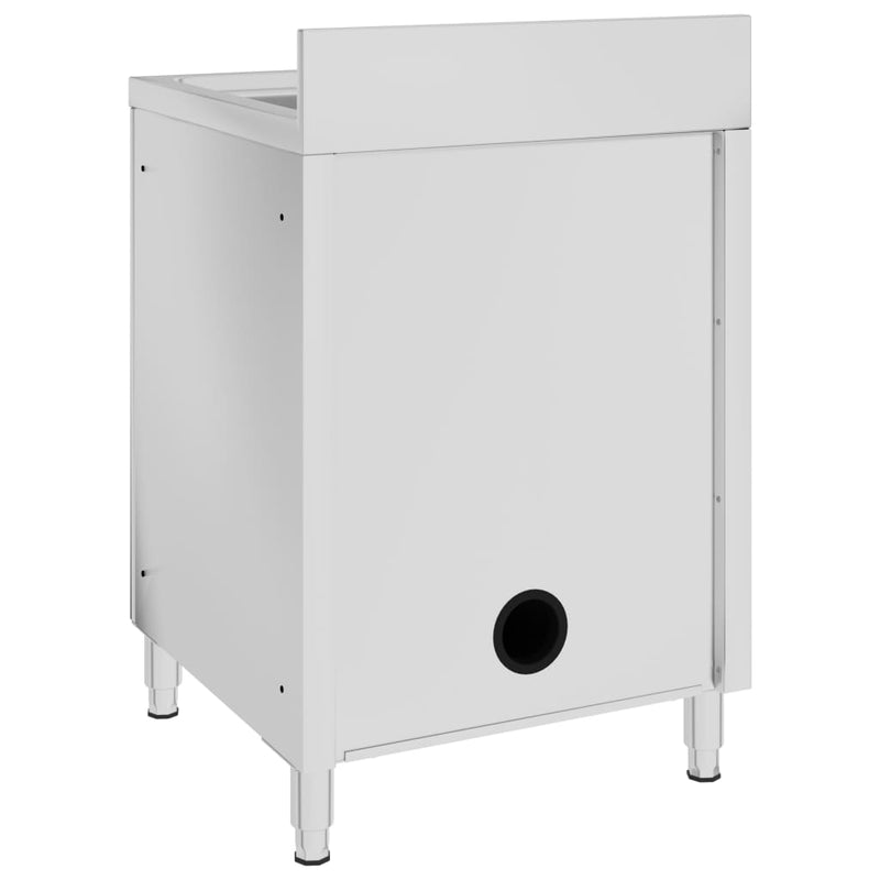 vidaXL Commercial Kitchen Sink Cabinet 60x60x96 cm Stainless Steel