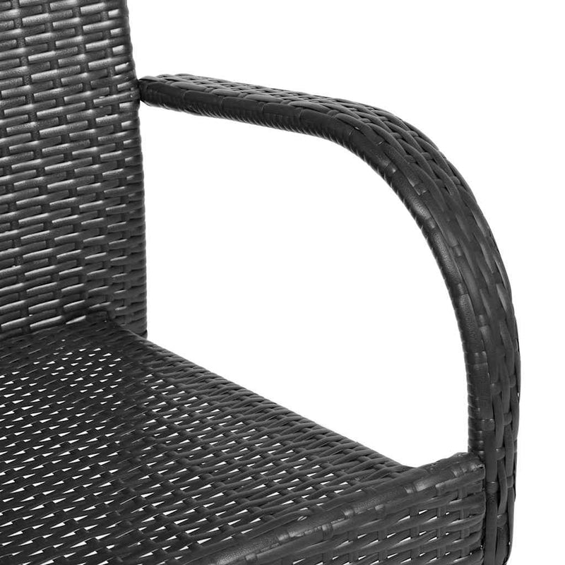 vidaXL Stackable Outdoor Chairs 4 pcs Poly Rattan Black