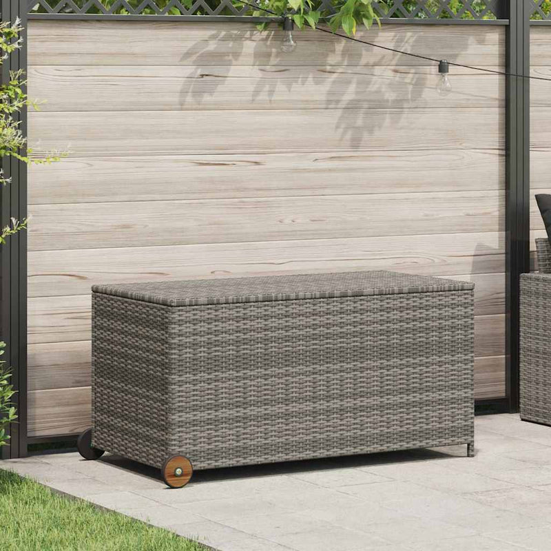 vidaXL Garden Storage Box Light Grey 120x65x115 cm Poly Rattan