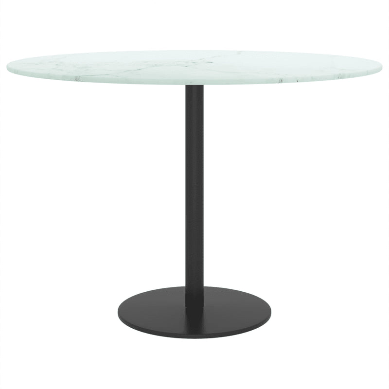 Table Top White ��60x0.8 cm Tempered Glass with Marble Design