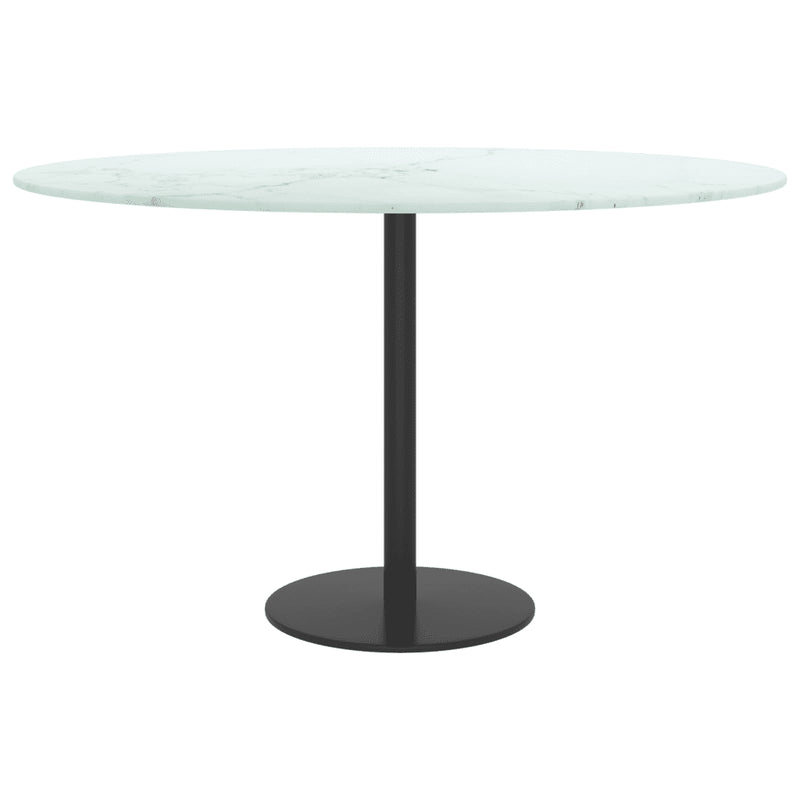 Table Top White ��70x0.8 cm Tempered Glass with Marble Design