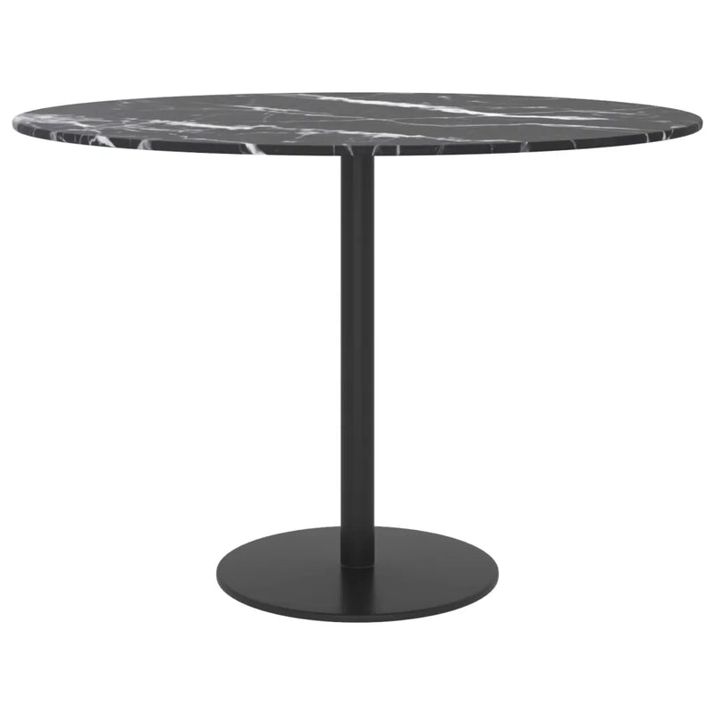 Table Top Black ��60x0.8 cm Tempered Glass with Marble Design
