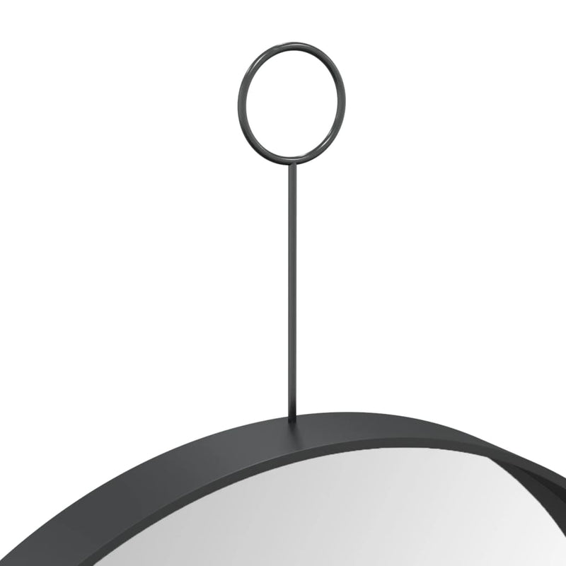 vidaXL Hanging Mirror with Hook Black 30 cm