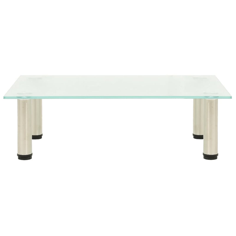 vidaXL TV Stand Frosted 60x35x17 cm Tempered Glass