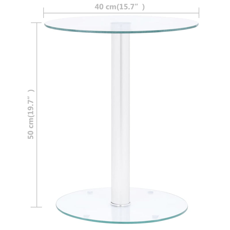 vidaXL Coffee Table Transparent 40 cm Tempered Glass