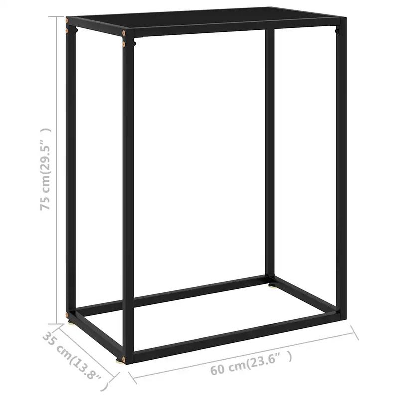 Console Table Black 60x35x75 cm Tempered Glass