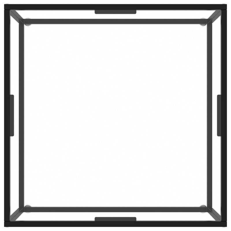 Coffee Table Black with Tempered Glass 80x80x35 cm