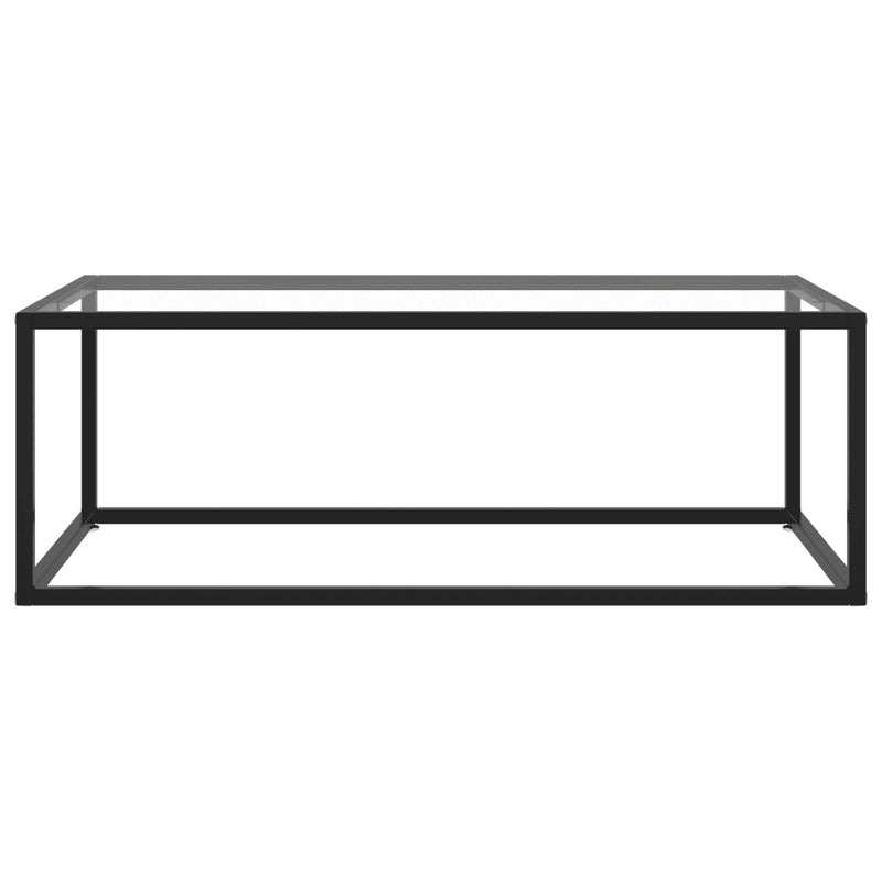 Coffee Table Black with Tempered Glass 100x50x35 cm
