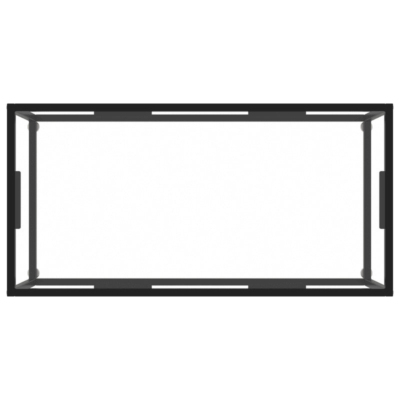 Coffee Table Black with Tempered Glass 100x50x35 cm