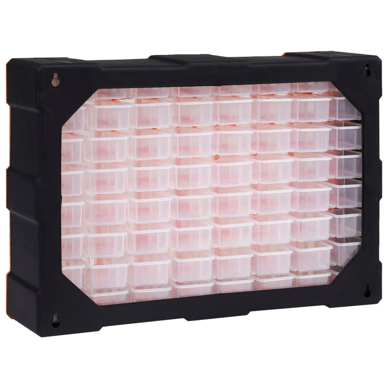 vidaXL Multi-drawer Organiser with 64 Drawers 52x16x37.5 cm