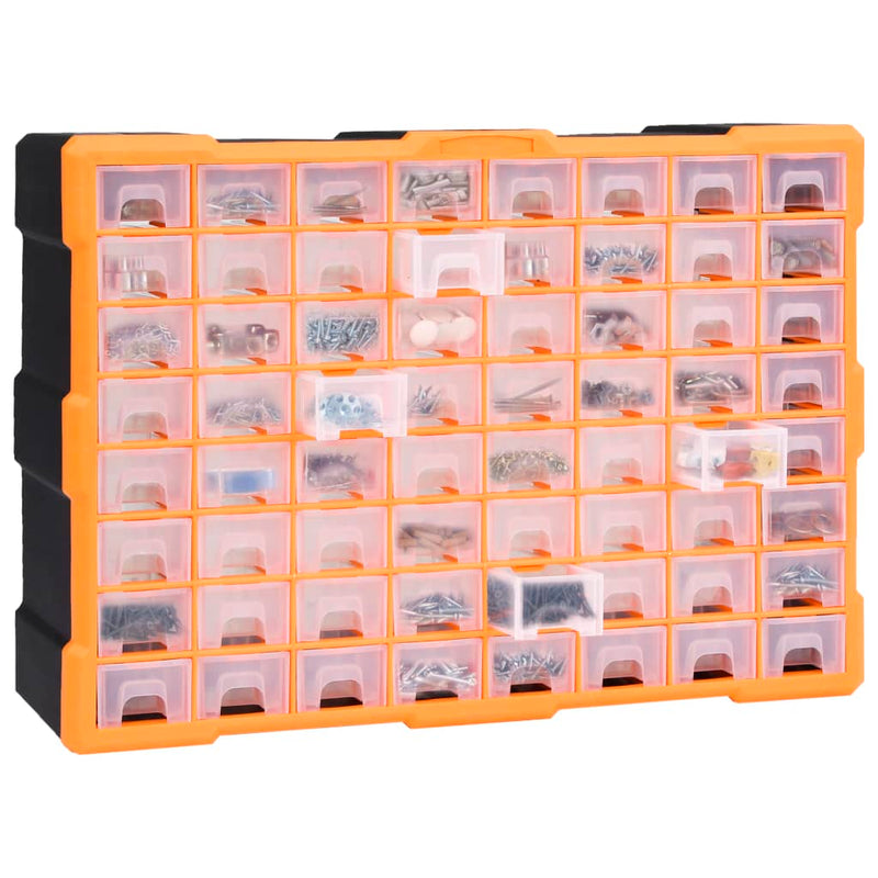 vidaXL Multi-drawer Organiser with 64 Drawers 52x16x37.5 cm