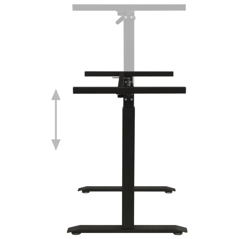vidaXL Manual Height Adjustable Standing Desk Frame Hand Crank Black