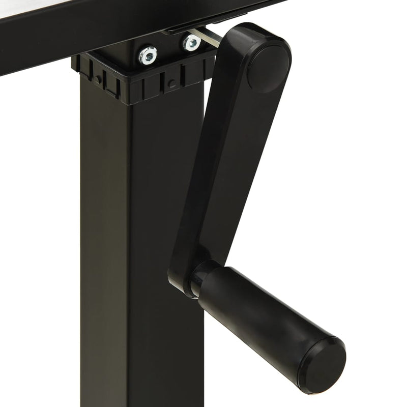 vidaXL Manual Height Adjustable Standing Desk Frame Hand Crank Black