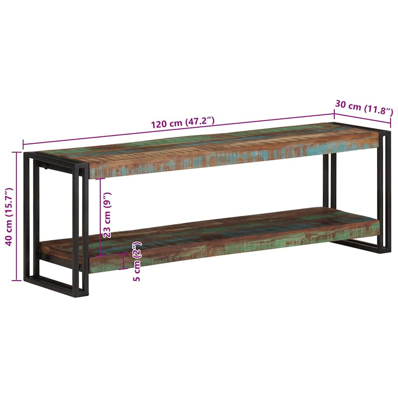 vidaXL TV Cabinet 120x30x40 cm Solid Reclaimed Wood