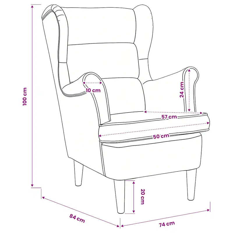 Armchair Black Velvet