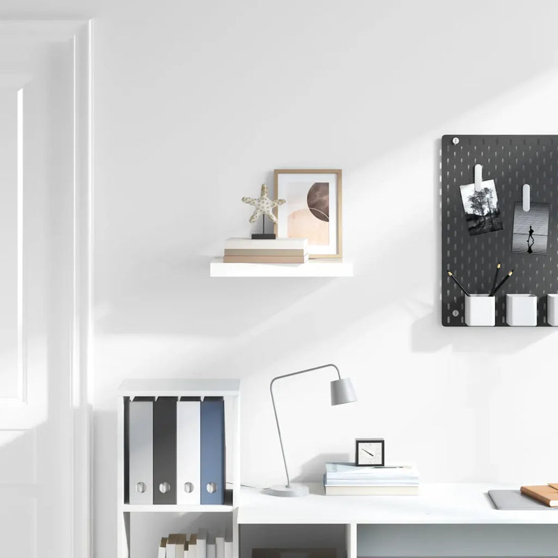 Floating Wall Shelf High Gloss White 50x23x3.8 cm MDF