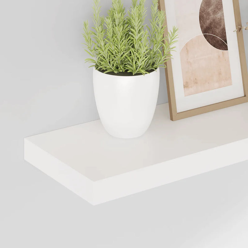 Floating Wall Shelves 2 pcs High Gloss White 50x23x3.8 cm MDF