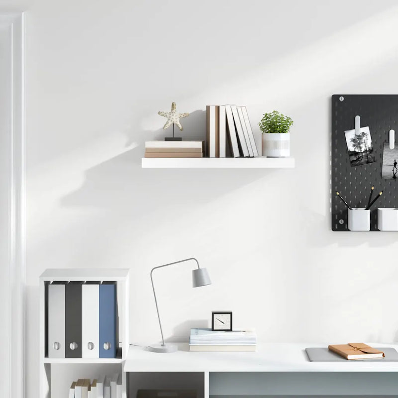 Floating Wall Shelf High Gloss White 60x23.5x3.8 cm MDF