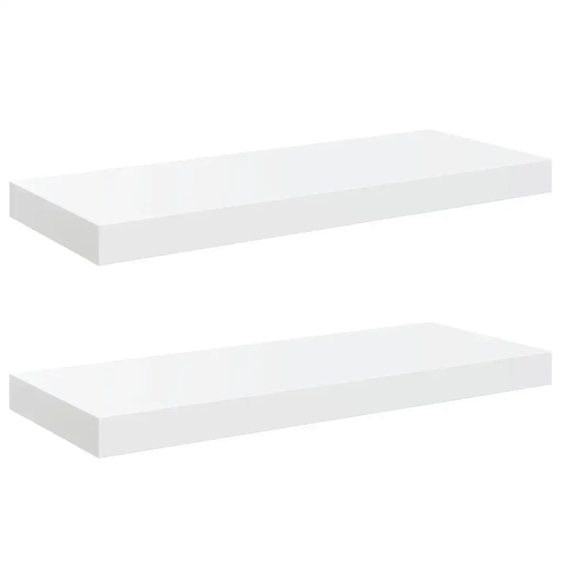 Floating Wall Shelves 2 pcs High Gloss White 60x23.5x3.8 cm MDF