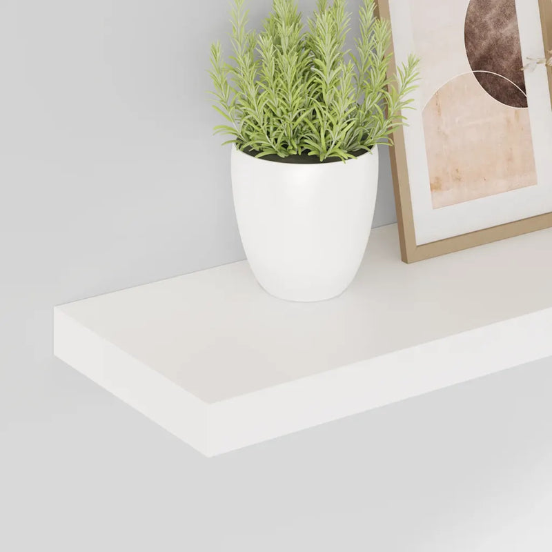 Floating Wall Shelves 2 pcs High Gloss White 60x23.5x3.8 cm MDF