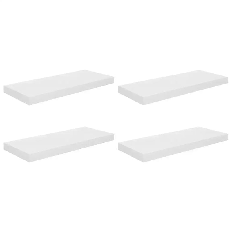 Floating Wall Shelves 4 pcs High Gloss White 60x23.5x3.8 cm MDF