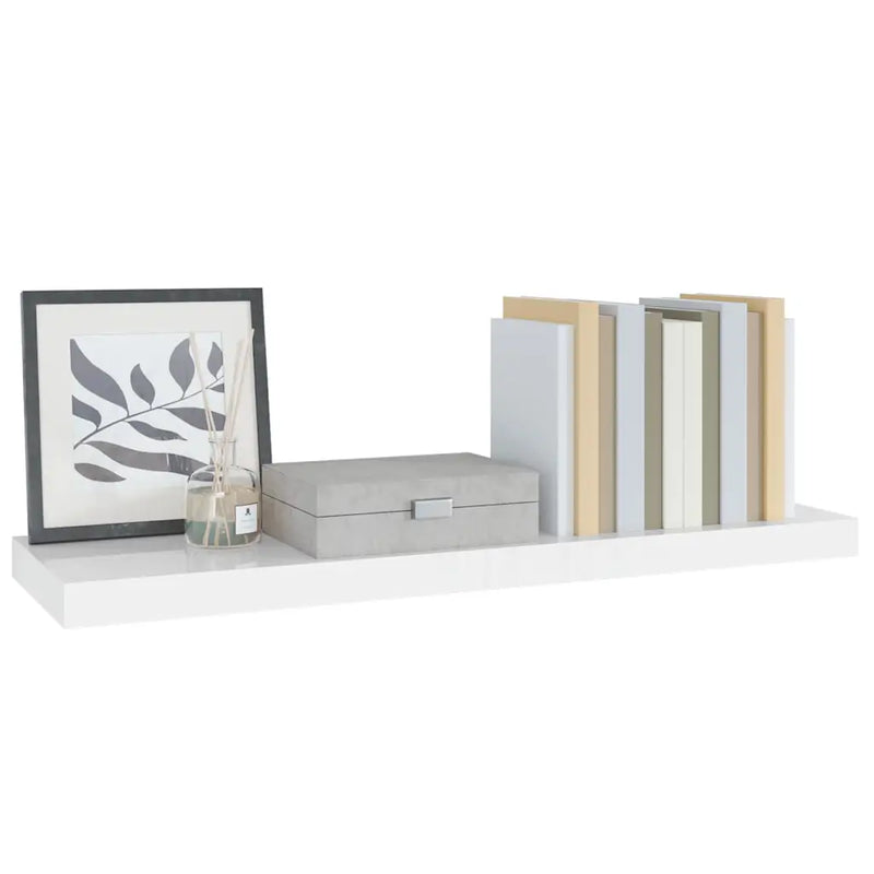 Floating Wall Shelf High Gloss White 80x23.5x3.8 cm MDF