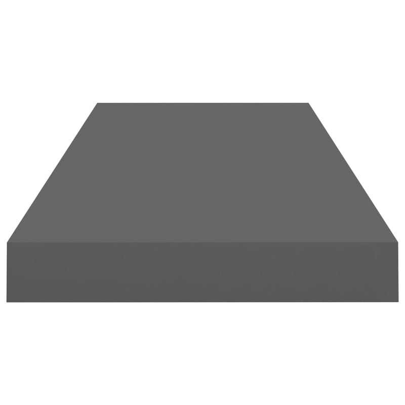 vidaXL Floating Wall Shelf High Gloss Grey 60x23.5x3.8 cm MDF