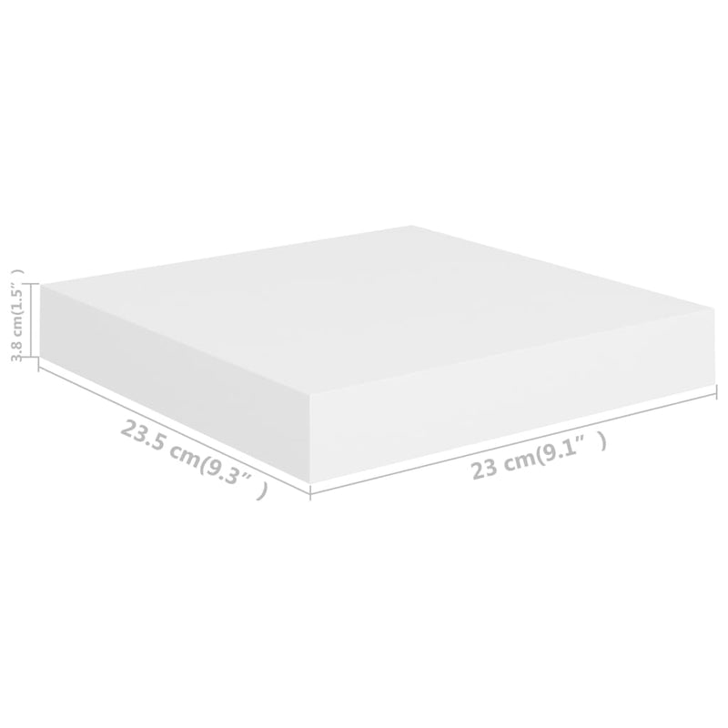 vidaXL Floating Wall Shelves 2 pcs White 23x23.5x3.8 cm MDF