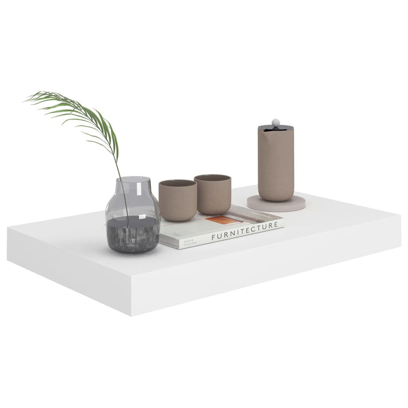vidaXL Floating Wall Shelf White 40x23x3.8 cm MDF