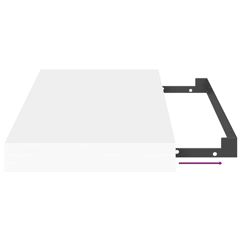 vidaXL Floating Wall Shelf White 40x23x3.8 cm MDF