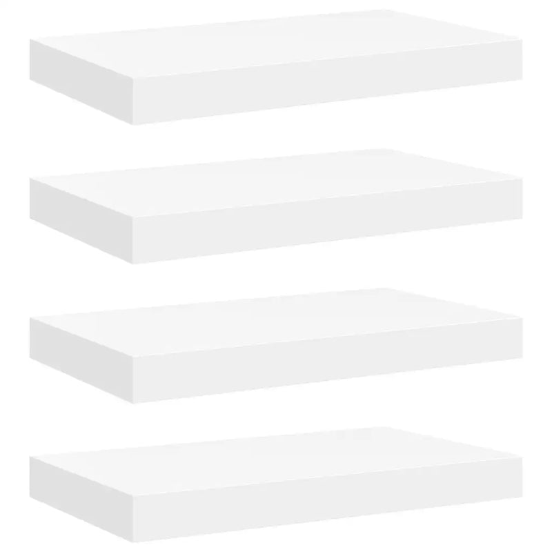 Floating Wall Shelves 4 pcs White 40x23x3.8 cm MDF