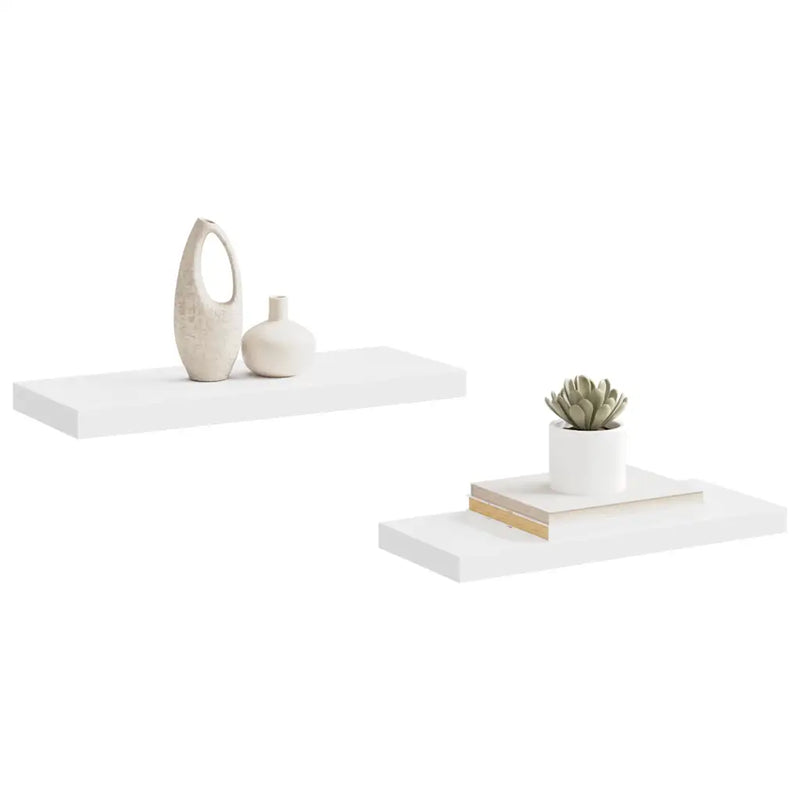 Floating Wall Shelves 2 pcs White 60x23.5x3.8 cm MDF