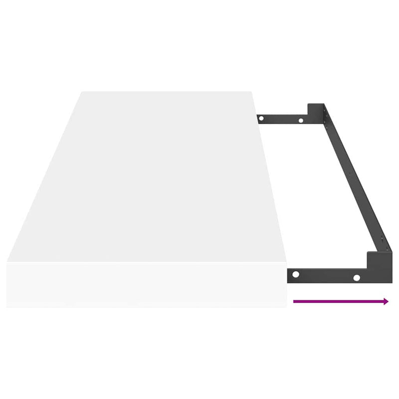 vidaXL Floating Wall Shelf White 80x23.5x3.8 cm MDF