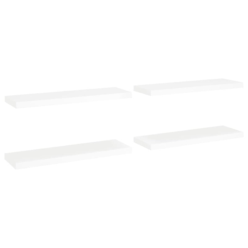 vidaXL Floating Wall Shelves 4 pcs White 80x23.5x3.8 cm MDF